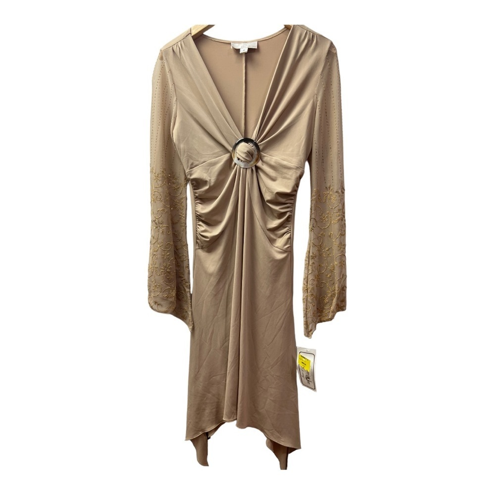 Janine of London midi dress size m tan  ( taupe) NWT